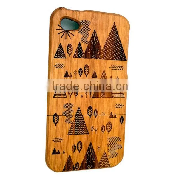 Custom laser logo handmade for bamboo iphone 5 case