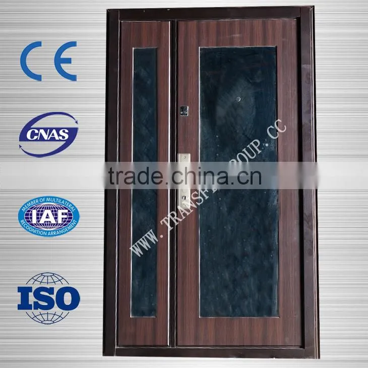 China High Quality Steel Security door with glass Manufacturer