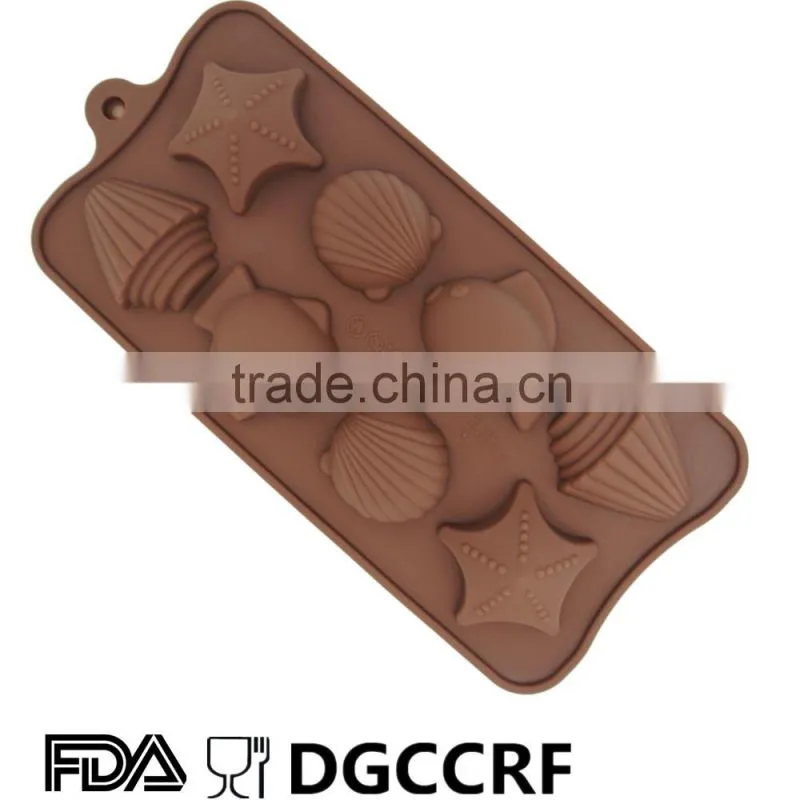 Durable sea shell fish starfish silicone chocolate molds/unique chocolate molds