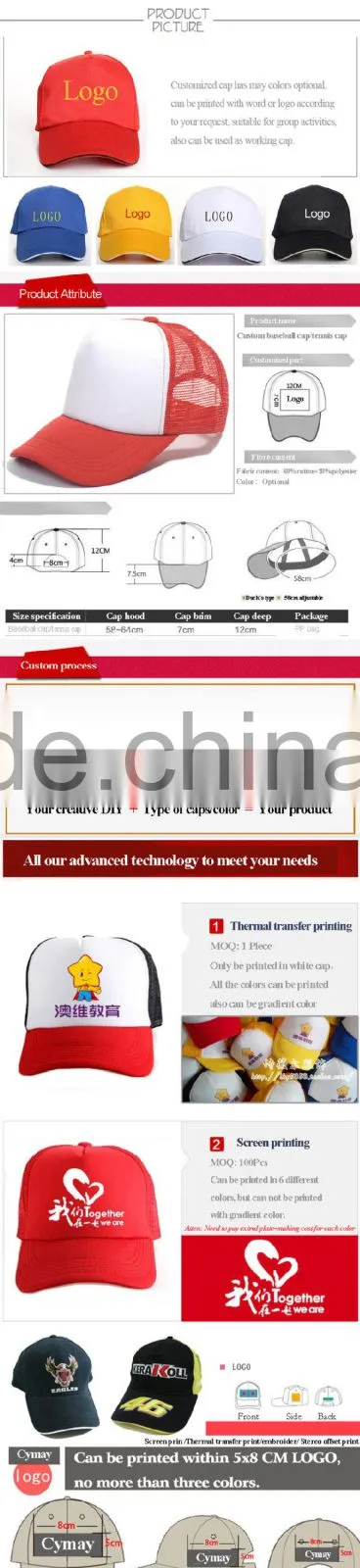 plastic end cap , promotional cap