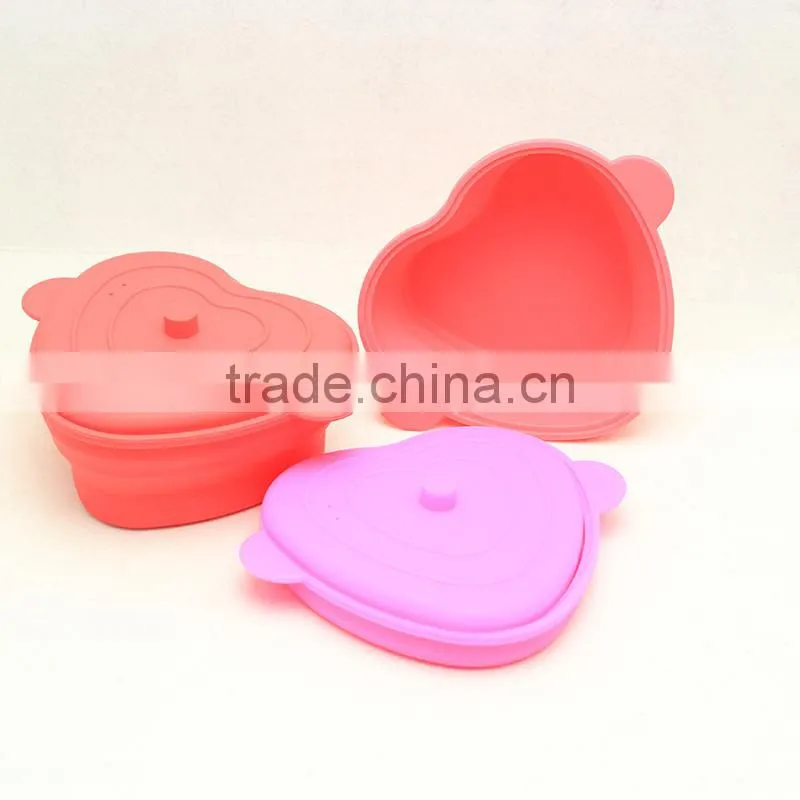 Heart Shape Silicone Bowl with Lid