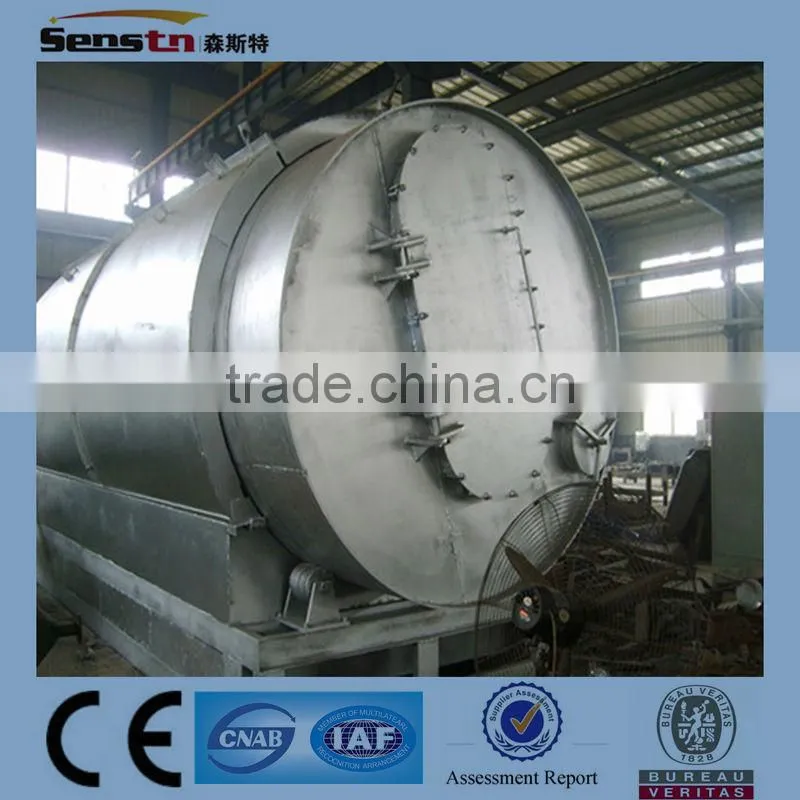CE BV certified waste tire plastic rubber pyrolysis machinery