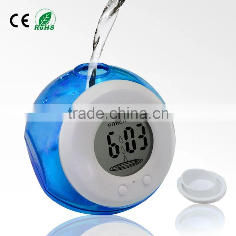 Multi Color Mini LCD Table Desk Water Power Clock