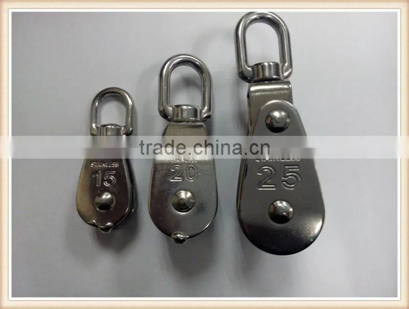 made in Chinas 5-100mm nylon wheel swivel stainless steel nylon marine pulley blocks