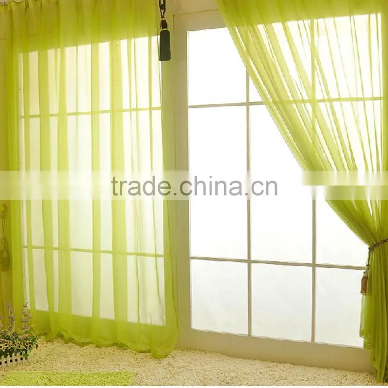 popular Stitched cheap Curtain Solid Sheer Voile Window Panel Drapes 55"x84" Light Green curtains and drapes