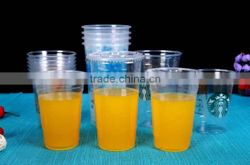 Premium Plastic Clear PET Cups with Flat Lids