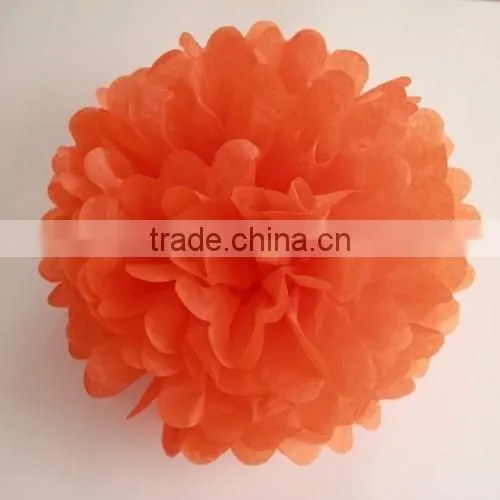 12" Orange Tissue Paper Flowers Pom Poms for Wedding Party Decoration