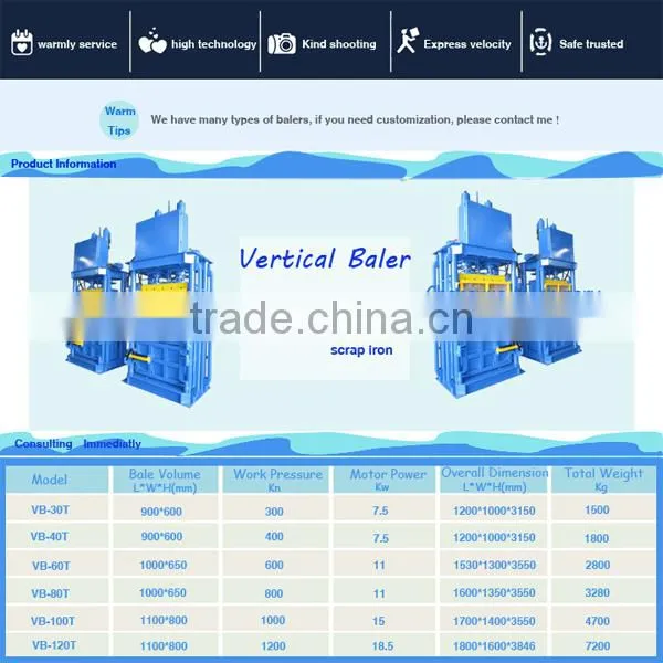 hydraulic baler machine for used clothes