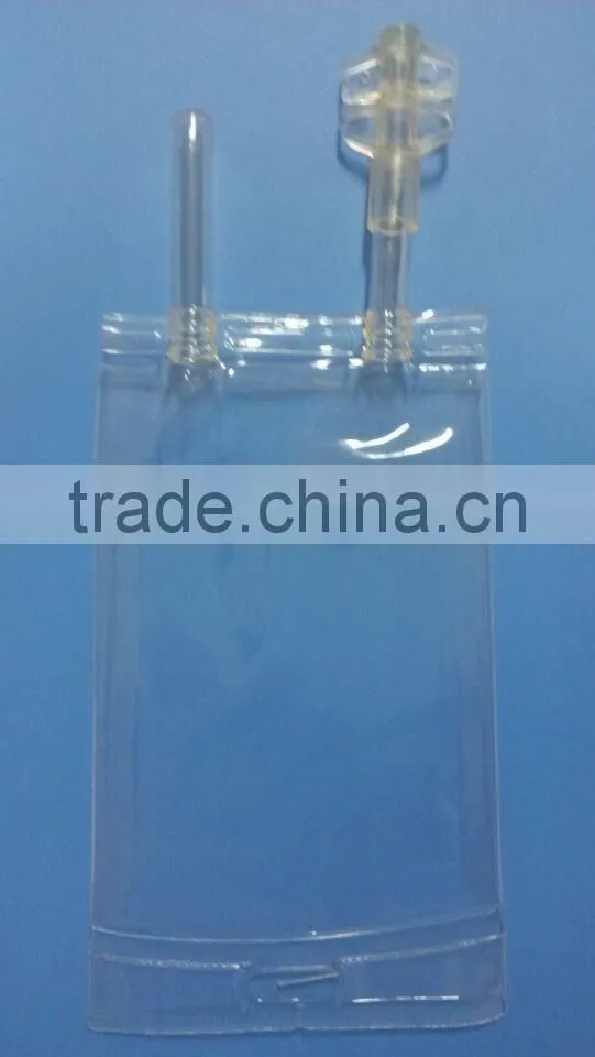 medical PVC Infusion bag/ PVC IV infusion bag (double tube )