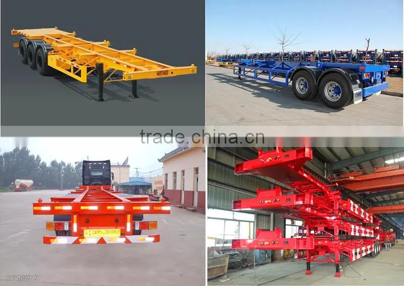 Trucks and trailers , 3 axle skeleton semi trailer container chassis