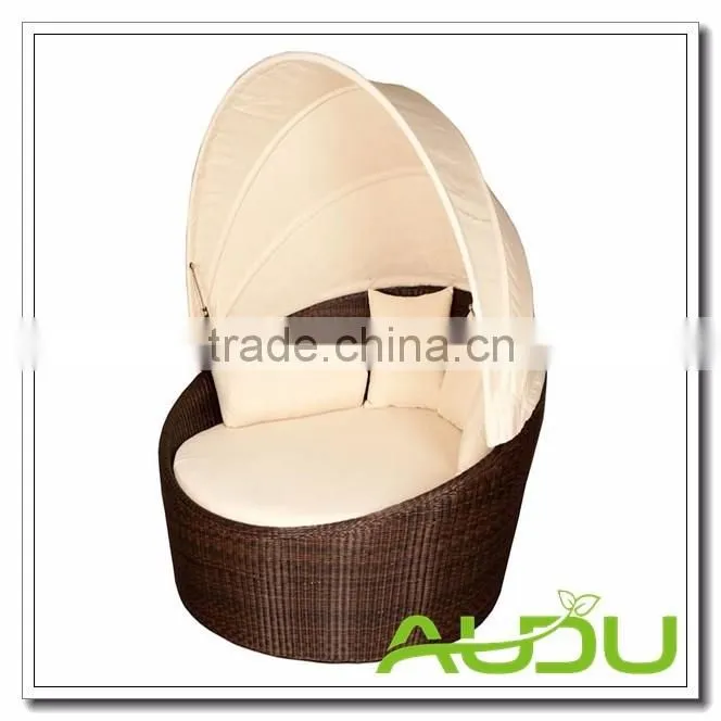 Audu Rattan Outdoor Daybed - Modular Brown Rattan Daybed with Cushions