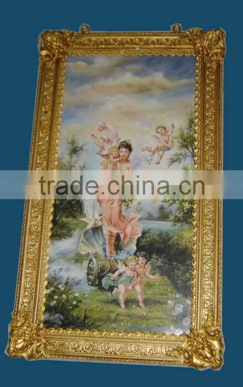Elegant Angel Art Ceramic Paintings & Murals, Hand Made Framed Oil Paintings