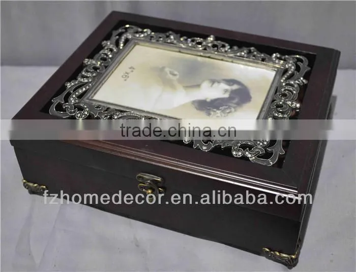 wooden box photo frame