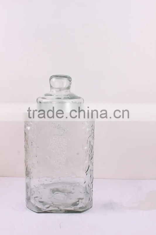 water faucet 5 liter embossed glass juice jar