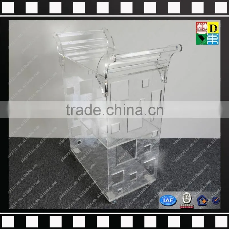 Modern clear acrylic serving trolley/serving cart