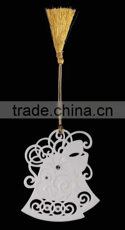 Hot Sale Porcelain Christmas Dove Hanging Ornament Stand with Porcelain Ball Pendant WS331-SS10098B