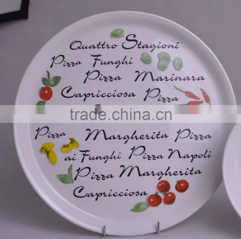 USA Pan Ceramic Pizza Pan with Classical Decal