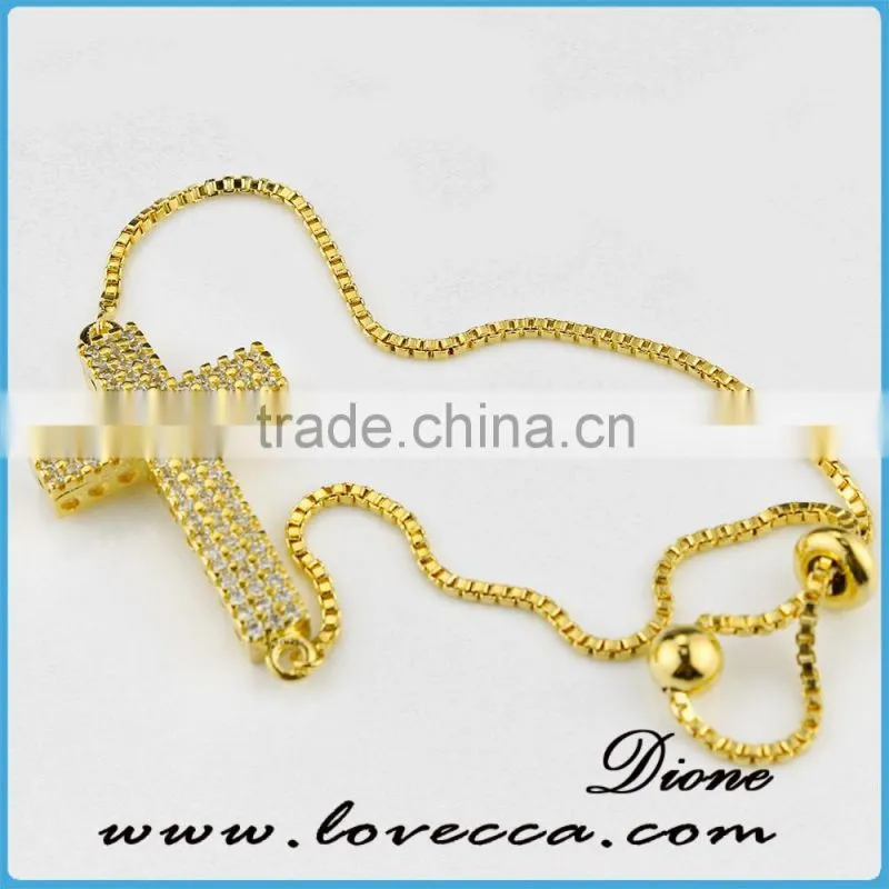 2017 Various pattern chain link bracelets for your choice women gold micro pave bracelet link zircon