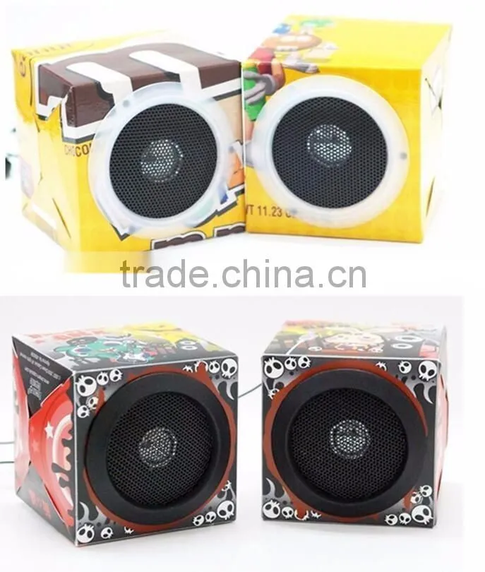 New design Custom full logo printing foldable cardboard mini speaker for promotion gift