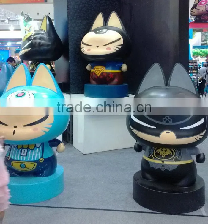 Fiberglass cartoon cat sculpture