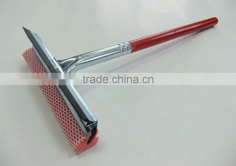 Car window clean squeegee with wooden handle