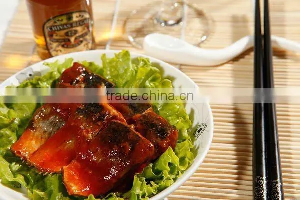 Canned herring fish in tomato sauce