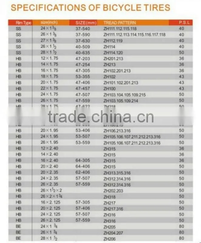 wear resisting natural rubber bicycle tyre 18*2.125