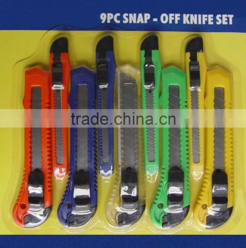 9pc snap off knife set