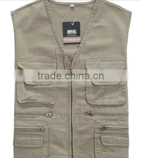 New 2017 Man Clothes Quick Drying Multiple Pockets High Quality Casual Male Vest Hunting and Fishing Vests for Men