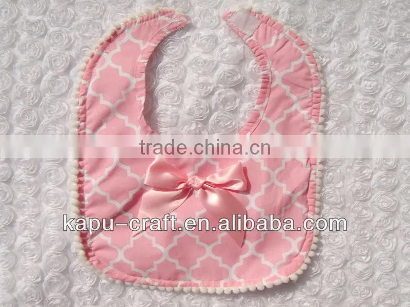 New style quatrefoil baby bibs with bow