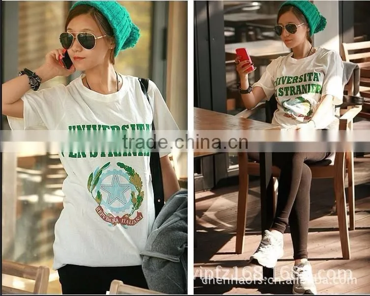 Print custom fashion ladies basic t-shirt design wholesale china Cabbage price come on