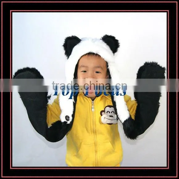 HIGH QUALITY FLUFFY FAUX FUR ANIMAL HOOD BABY HATS PANDA