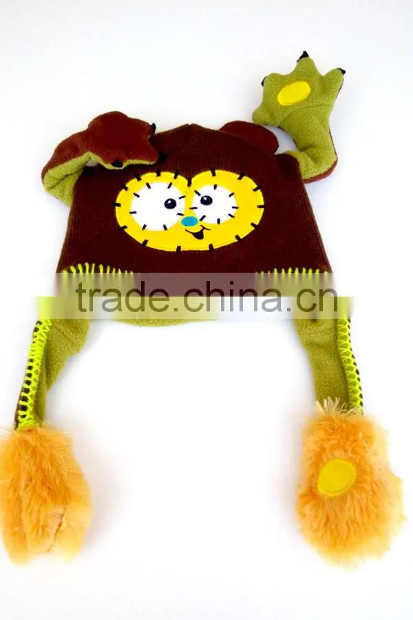 Wholesale pom pom knitted custom acrylic beanie