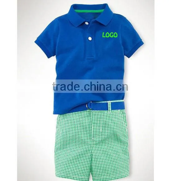 brand new boys blue polo suits kids polo clothing sets baby outfits