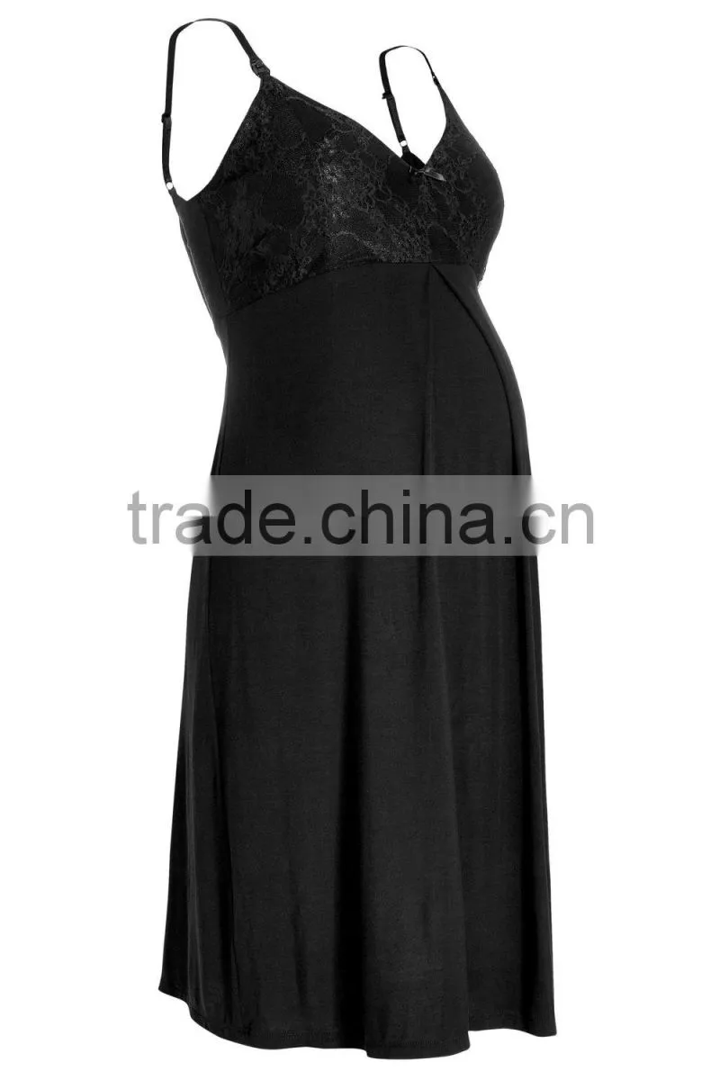 Black Lace Slip maternity sleepwear