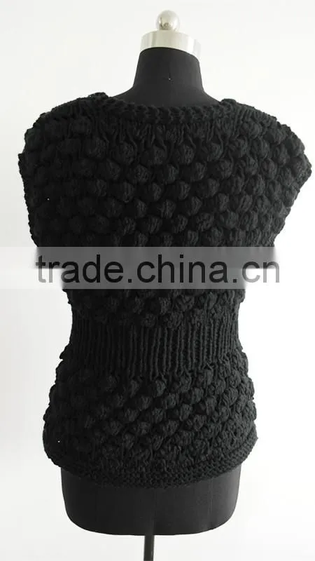 Fashion Ladies sleeveless hand crochet cardigan sweater