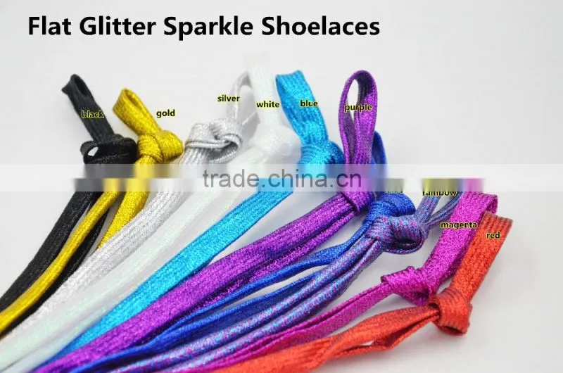 2016 Bulk Sale Custom Round Rope Glitter Shoelace~Glitter Yeezy Logo Tip Lace~Custom Colorful Sports Metallic Glitter Rope Laces