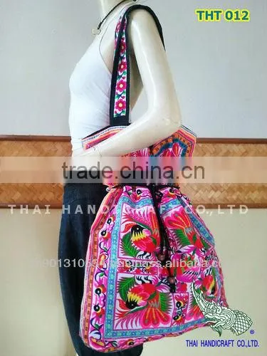Extra Thai Embroidered HMONG Hill Tribe Tote Bag XL