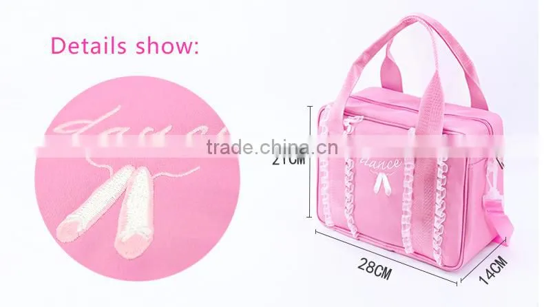 Children Kids Ballet Sling Bag Pink Girls Ballet Handbag Dual-Use Dance Shoes Bag