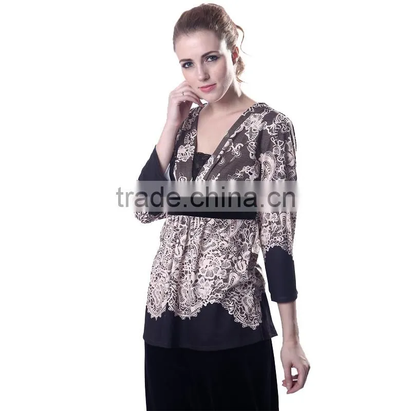 Cheap Women 2pcs Velvet Suit Satin Pullover Long-sleeved Striped T-shirt + Pants