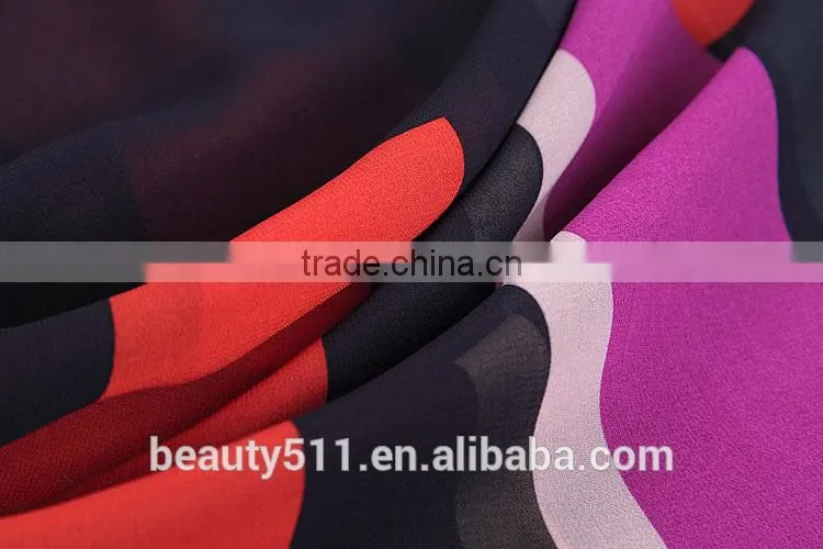 Chromatic stripe batwing coat rainbow T-shirt Irregular rainbow striped chiffon SD93