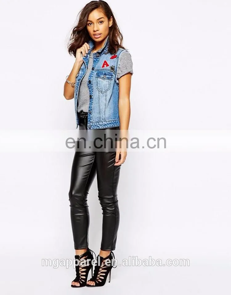2016 Latest new design waistcoats online denim waistcoats