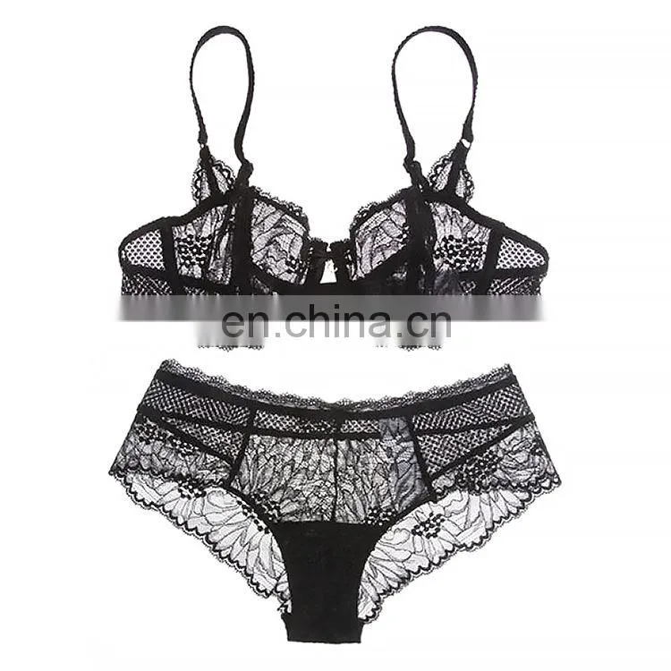 New Europe and sexy lace thin cup bra set underwear women bra