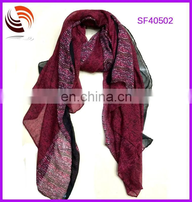 Yiwu factory wholesale fashion fashion muslim women knitted flower scarf brand hijab scarf
