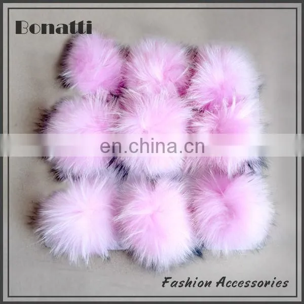 Genuin raccoon fur ball for keychain