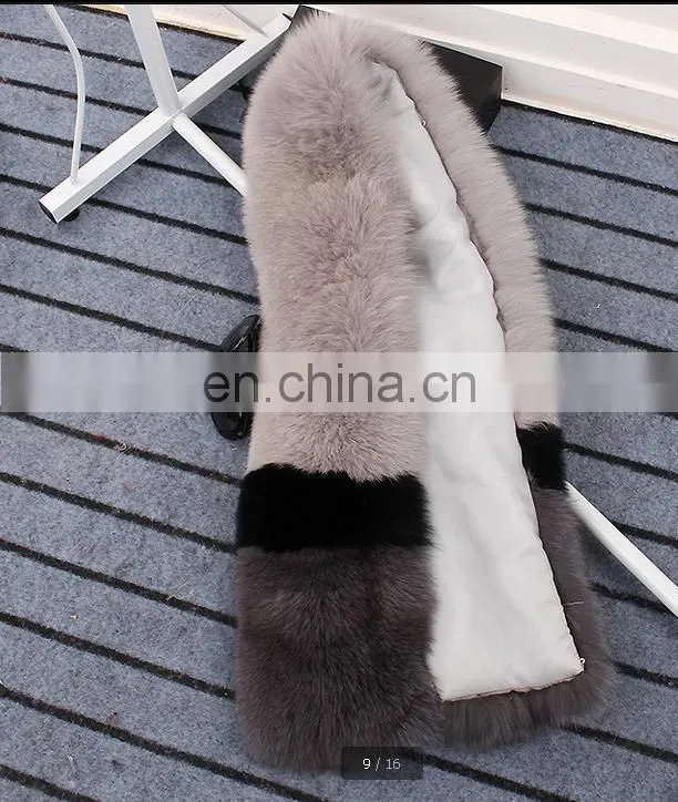 New Style Large Grey Fox Fur Scarf Real Fox Fur Shawl Cape For Lady
