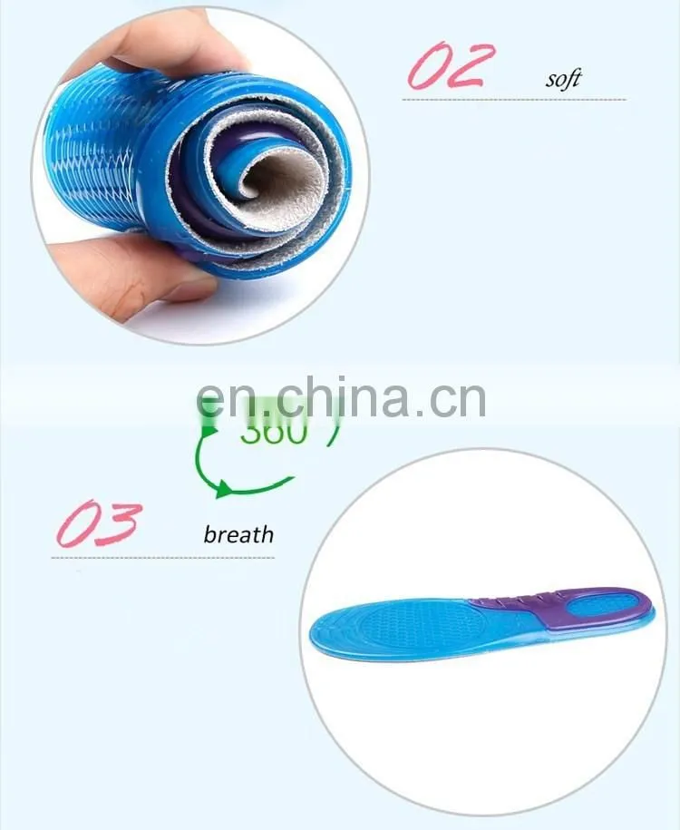 Sports Massaging Silicone Gel Insoles Arch Support Orthopedic Plantar Fasciitis Running Insole For shoes #YD0001