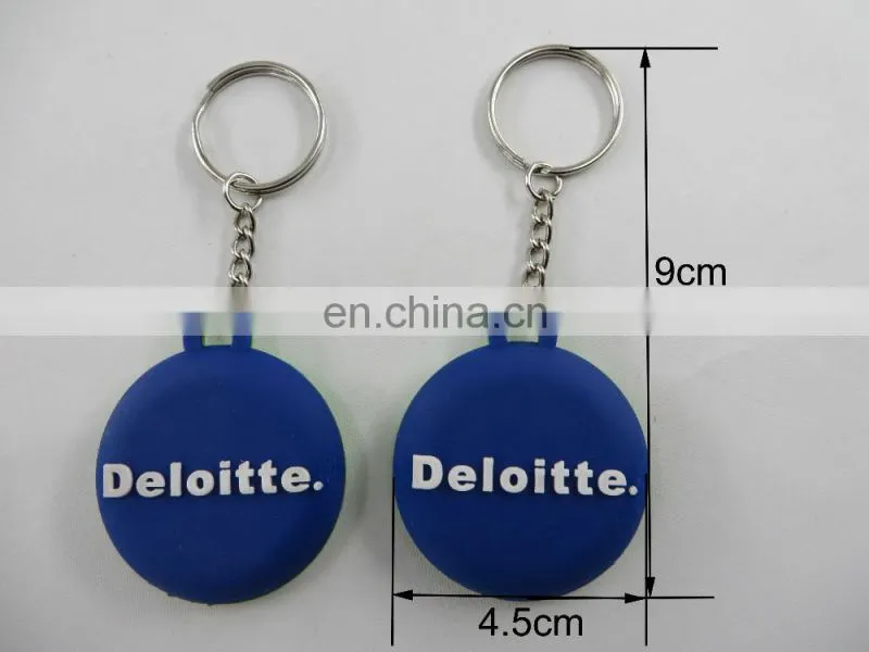 Custom double sides 3d embossed logo pvc keychains
