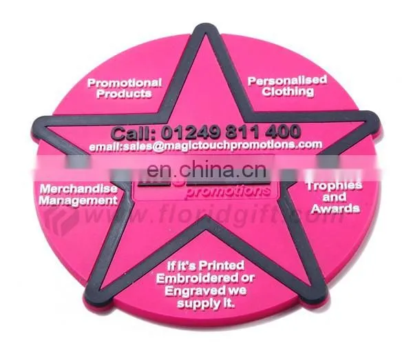 Cheap promotional custom printing logo cup pvc 3d rubber coaster