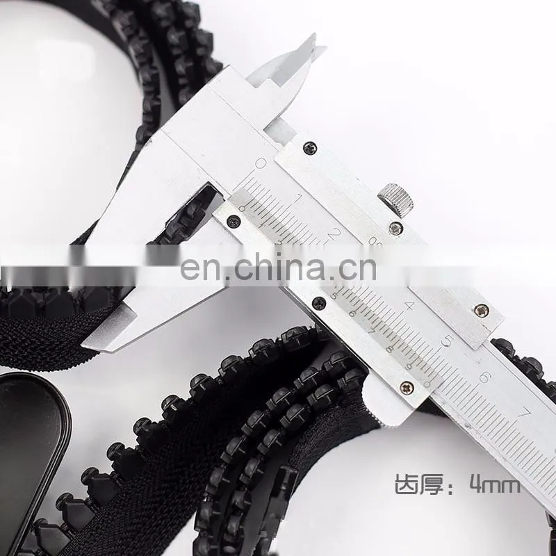 black long chain nylon zipper polyester waterproof zipper factory price zipper